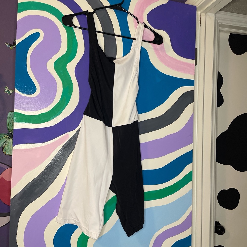 Split Colored Athletic Bodysuit - image 1